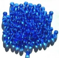 100 6mm Transparent Sapphire Round Glass Beads